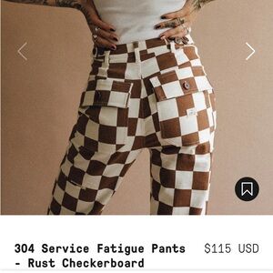 P&Co checkerboard fatigue pants